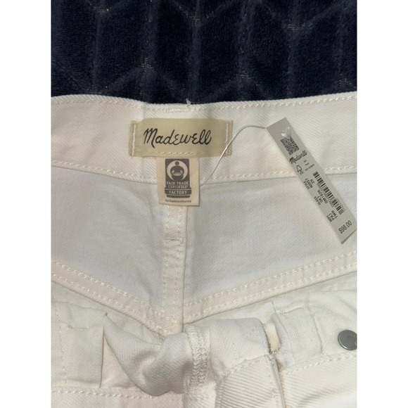 Madewell Women's Ripped Knee Baggy Straight Leg‎ Jeans Raw Hem White Size 29 - Picture 3 of 10